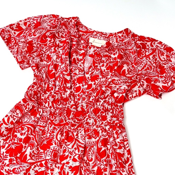 Anthropologie Somerset Mini Dress Red Paisley Size Small Retail: $150 ❤️👗✨ - Picture 7 of 16